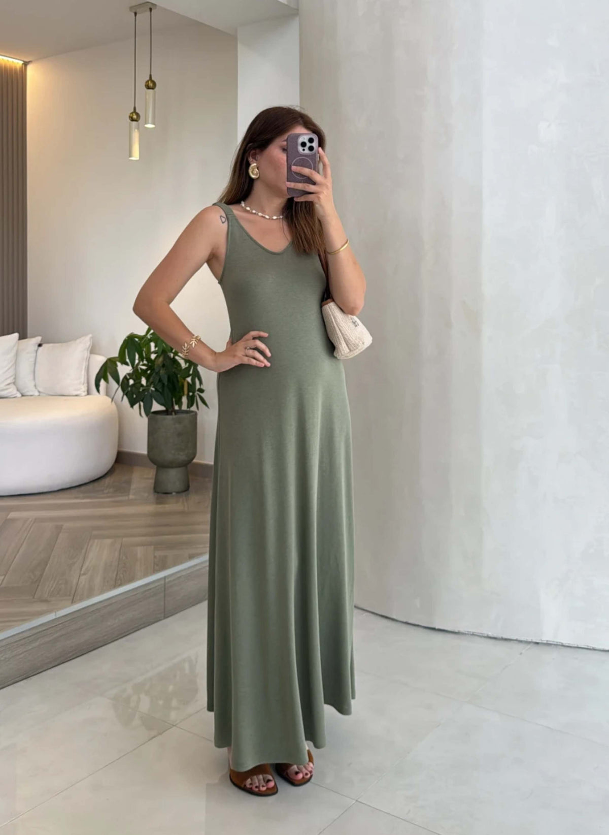Robe évasée bretelles - Femme